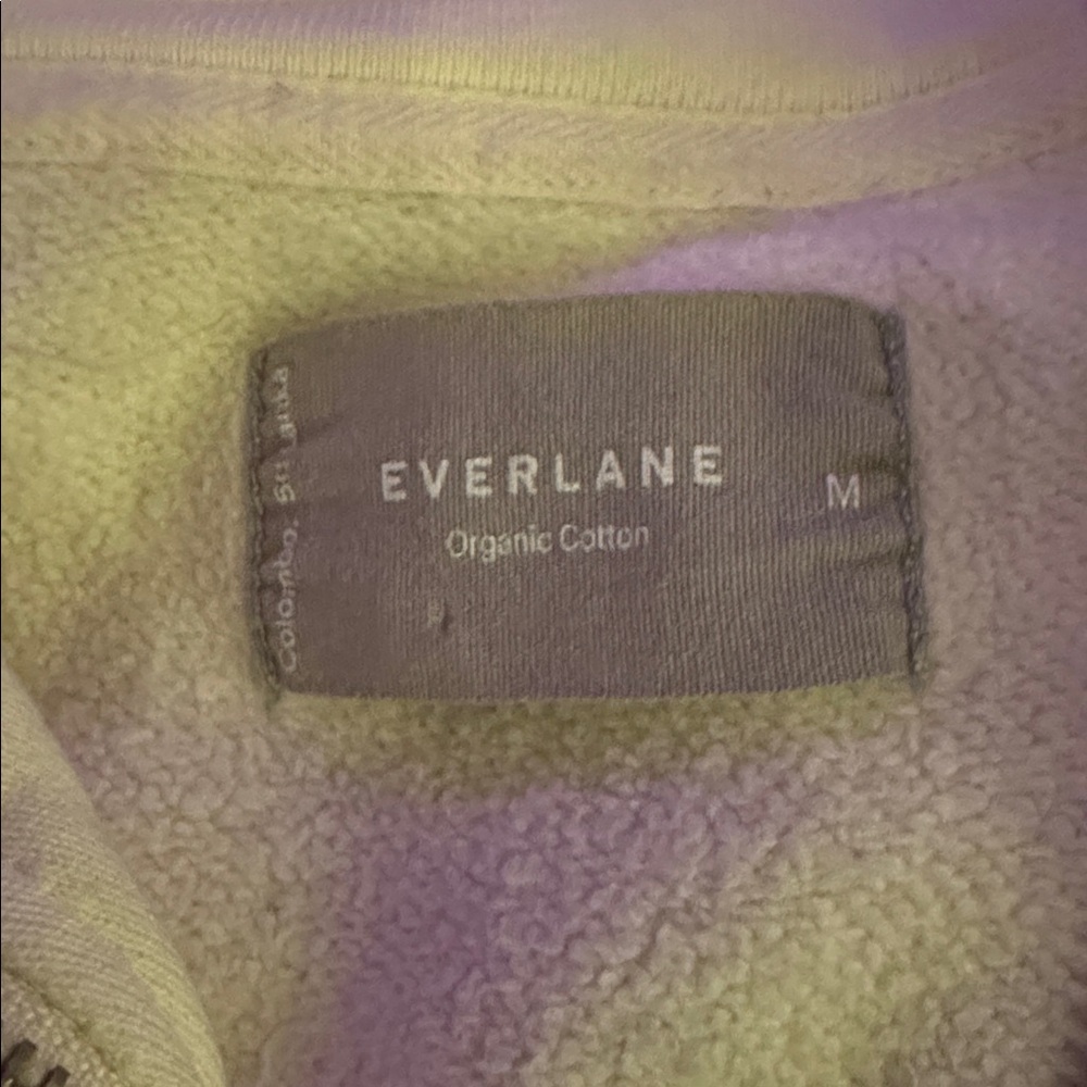 EVERLANE Track Half Zip Organic Cotton Sweatshirt Pullover Bone White - Picture 11 of 12